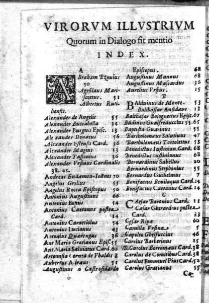 Theatri Romani orchestra Io. Baptistae Lauri Perusini dialogus de viris sui aeui doctrina illustribus Romae 1618. Opera & industria Iusti Riquii Belgae in lucem editus