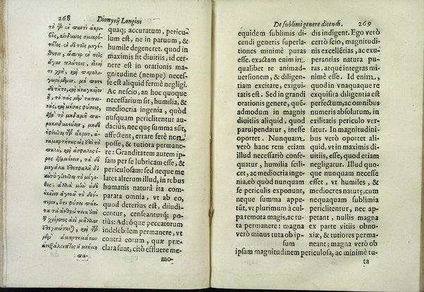 Dionysij Longini Cassij Graeci rhetoris De sublimi genere dicendi libellus nunc vltimò accurata, ac triplici in latinum expositione emissus, et luculenta praelectione illustratus cura, ac diligentia Caroli Manolesij bibliopolae