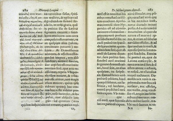 Dionysij Longini Cassij Graeci rhetoris De sublimi genere dicendi libellus nunc vltimò accurata, ac triplici in latinum expositione emissus, et luculenta praelectione illustratus cura, ac diligentia Caroli Manolesij bibliopolae