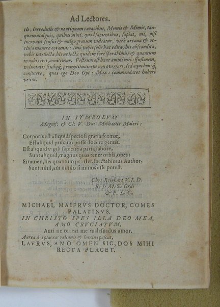 Arcana arcanissima hoc est Hieroglyphica Aegyptio-Graeca, vulgo necdum cognita, ad demonstrandam falsorum apud antiquos deorum, dearum, heroum, animantium & institutorum pro sacris receptorum, originem, ex vno Aegyptiorum artificio, quod aureum animi et corporis medicamentum peregit, deductam, vnde tot poëtarum allegoriae, scriptorum narrationes fabulosae et per totam Encyclopaediam errores sparsi clarissima veritatis luce manifestantur, suaeque tribui singula restituuntur, sex libris exposita authore Michaele Maiero ...