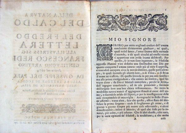 Della natura del caldo e del freddo lettera all'illustriss. sig. Francesco Redi gentiluomo aretino scritta nel 1674 da Giuseppe Del Papa ...