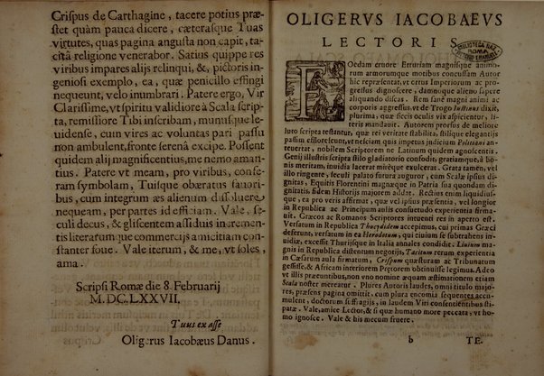 Bartholomæi Scalæ equitis Florentini De historia Florentinorum quæ extant in bibliotheca Medicæa, edita ab Oligero Iacobæo