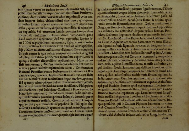 Bartholomæi Scalæ equitis Florentini De historia Florentinorum quæ extant in bibliotheca Medicæa, edita ab Oligero Iacobæo