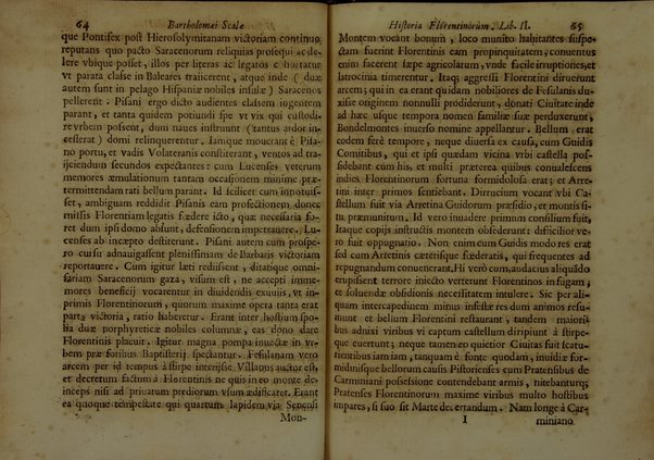 Bartholomæi Scalæ equitis Florentini De historia Florentinorum quæ extant in bibliotheca Medicæa, edita ab Oligero Iacobæo