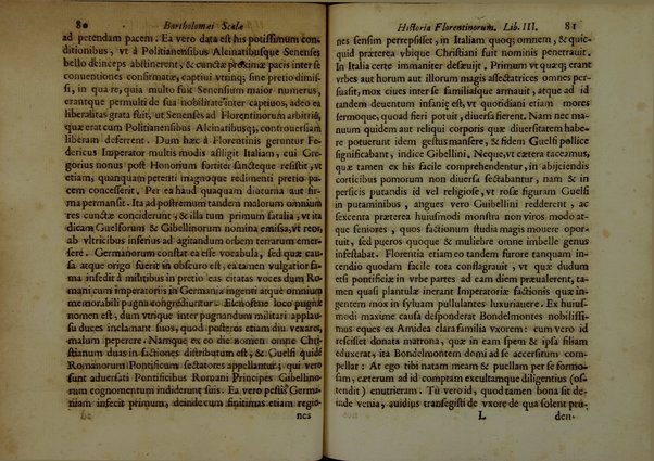 Bartholomæi Scalæ equitis Florentini De historia Florentinorum quæ extant in bibliotheca Medicæa, edita ab Oligero Iacobæo