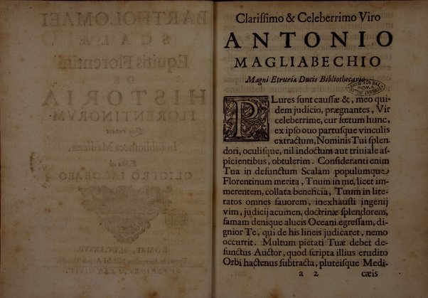 Bartholomæi Scalæ equitis Florentini De historia Florentinorum quæ extant in bibliotheca Medicæa, edita ab Oligero Iacobæo