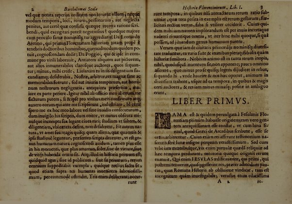 Bartholomæi Scalæ equitis Florentini De historia Florentinorum quæ extant in bibliotheca Medicæa, edita ab Oligero Iacobæo