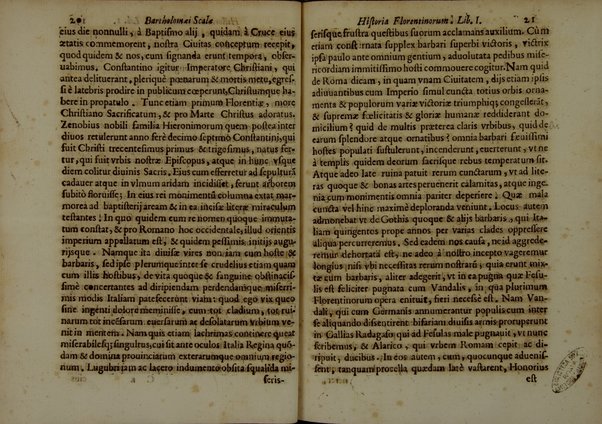 Bartholomæi Scalæ equitis Florentini De historia Florentinorum quæ extant in bibliotheca Medicæa, edita ab Oligero Iacobæo
