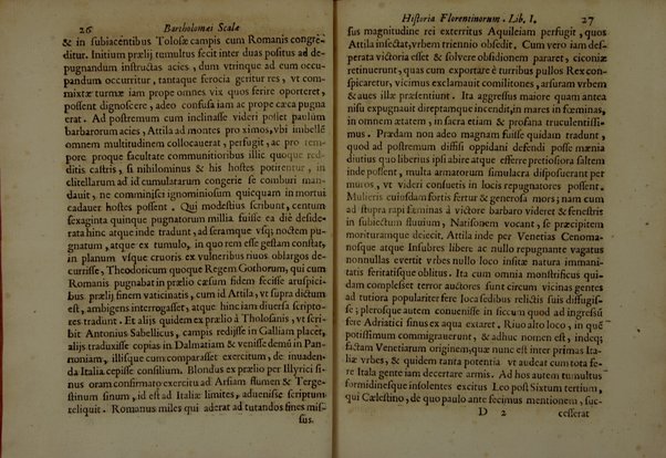 Bartholomæi Scalæ equitis Florentini De historia Florentinorum quæ extant in bibliotheca Medicæa, edita ab Oligero Iacobæo