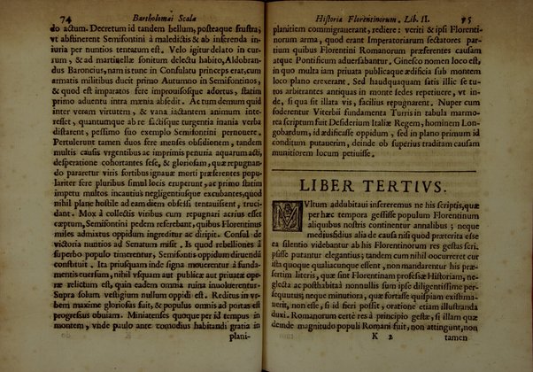 Bartholomæi Scalæ equitis Florentini De historia Florentinorum quæ extant in bibliotheca Medicæa, edita ab Oligero Iacobæo