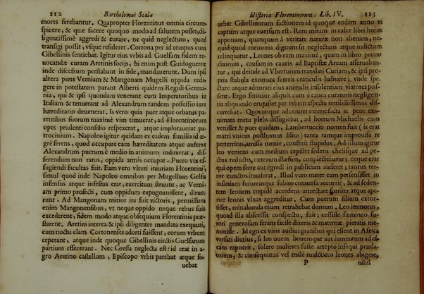 Bartholomæi Scalæ equitis Florentini De historia Florentinorum quæ extant in bibliotheca Medicæa, edita ab Oligero Iacobæo