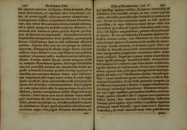 Bartholomæi Scalæ equitis Florentini De historia Florentinorum quæ extant in bibliotheca Medicæa, edita ab Oligero Iacobæo