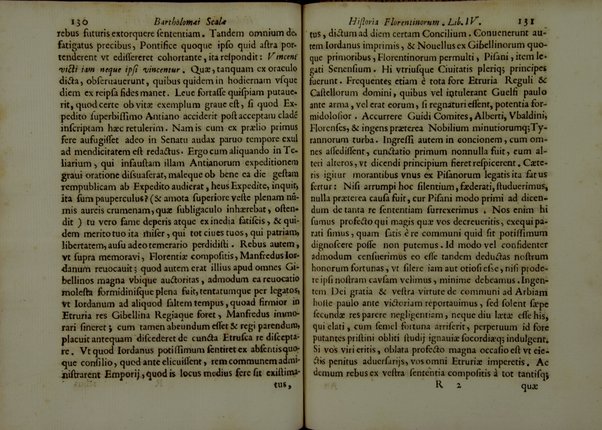 Bartholomæi Scalæ equitis Florentini De historia Florentinorum quæ extant in bibliotheca Medicæa, edita ab Oligero Iacobæo