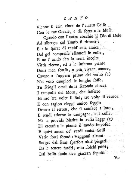 Del baco da seta canti 4. con annotazioni. / [Zaccaria Betti]