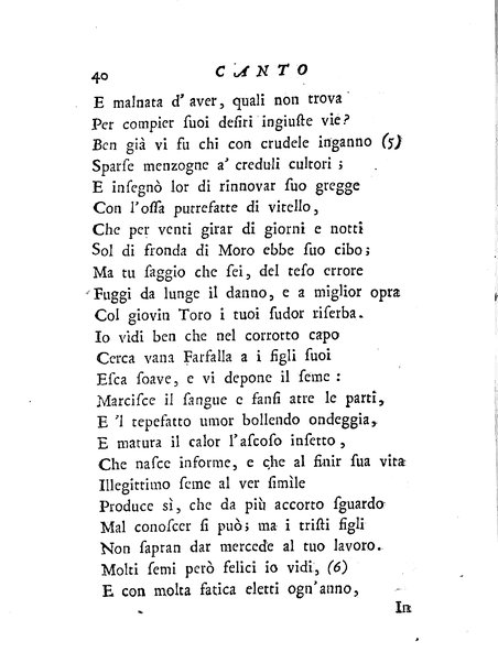 Del baco da seta canti 4. con annotazioni. / [Zaccaria Betti]