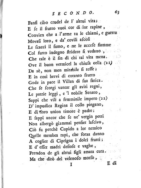 Del baco da seta canti 4. con annotazioni. / [Zaccaria Betti]