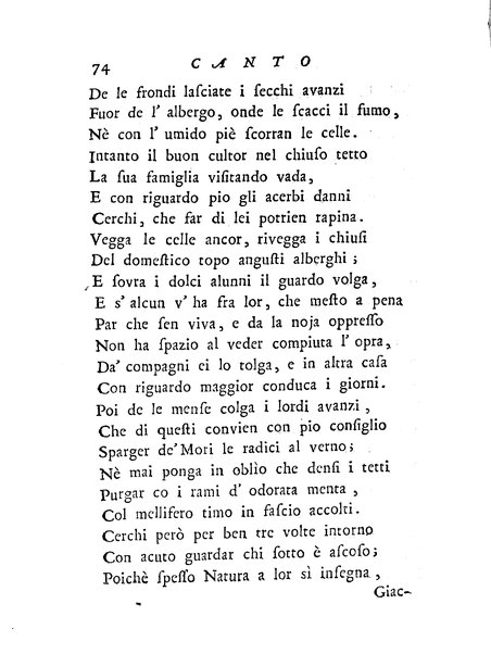 Del baco da seta canti 4. con annotazioni. / [Zaccaria Betti]