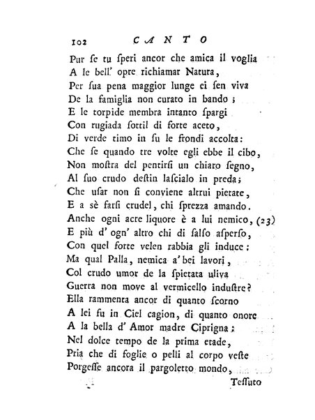 Del baco da seta canti 4. con annotazioni. / [Zaccaria Betti]