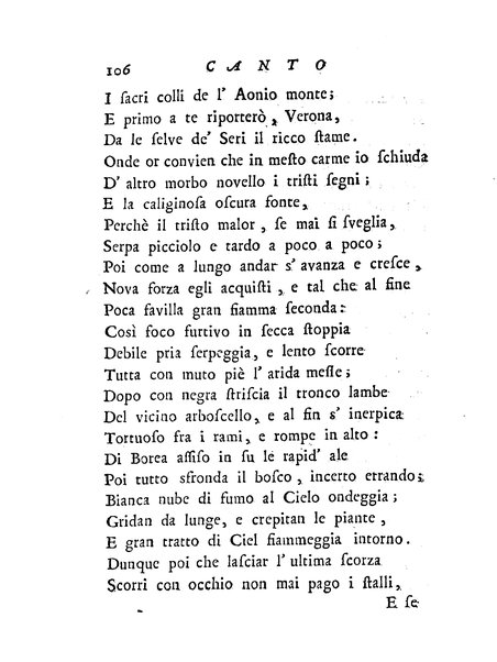 Del baco da seta canti 4. con annotazioni. / [Zaccaria Betti]