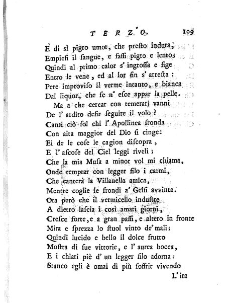 Del baco da seta canti 4. con annotazioni. / [Zaccaria Betti]