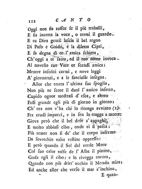 Del baco da seta canti 4. con annotazioni. / [Zaccaria Betti]