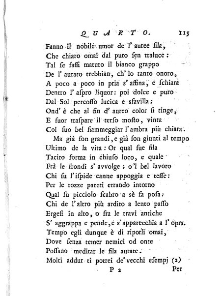 Del baco da seta canti 4. con annotazioni. / [Zaccaria Betti]