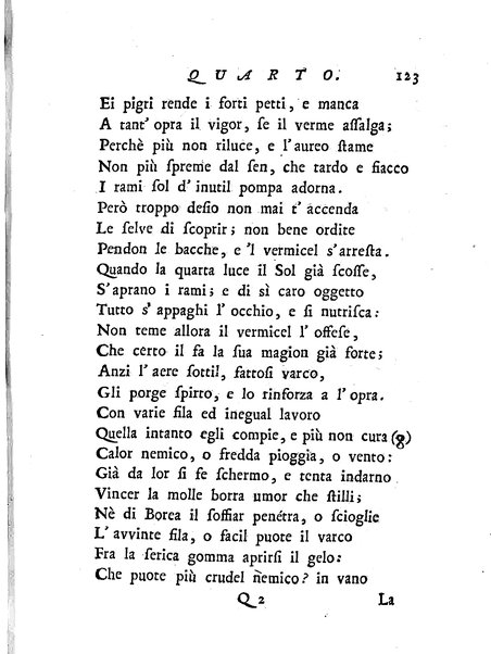 Del baco da seta canti 4. con annotazioni. / [Zaccaria Betti]