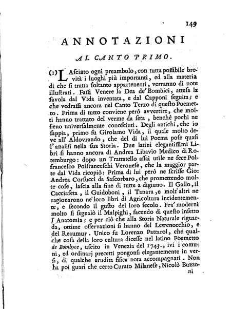 Del baco da seta canti 4. con annotazioni. / [Zaccaria Betti]