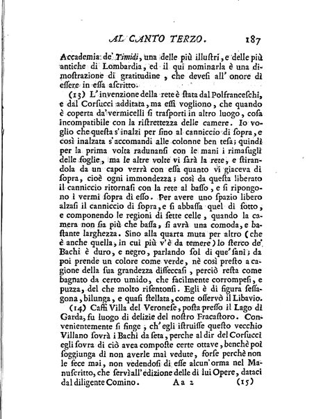 Del baco da seta canti 4. con annotazioni. / [Zaccaria Betti]