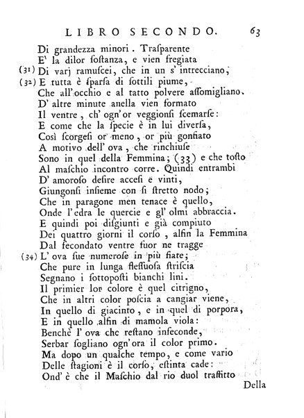 Il filugello, o sia il baco da seta. Poemetto in libri 3. dell'abate Gianfrancesco Giorgetti. Con annotazioni scientifiche ed erudite, ed una dissertazione sopra l'origine della seta. Dedicato al molto illustre signor Giannantonio Porta