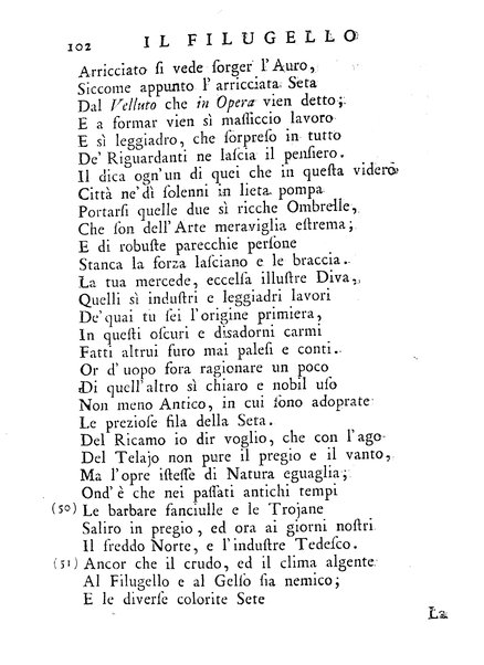 Il filugello, o sia il baco da seta. Poemetto in libri 3. dell'abate Gianfrancesco Giorgetti. Con annotazioni scientifiche ed erudite, ed una dissertazione sopra l'origine della seta. Dedicato al molto illustre signor Giannantonio Porta