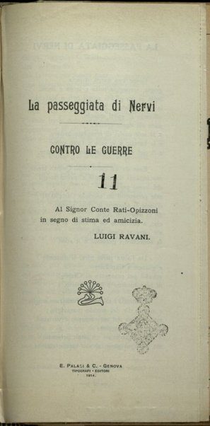 La passeggiata di Nervi : contro le guerre / Luigi Ravani