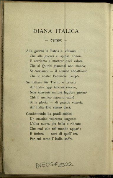 Diana italica : ode