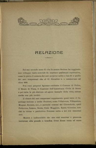 Croce rossa italiana sotto comitato di Feltre : relazione per l'anno 1916