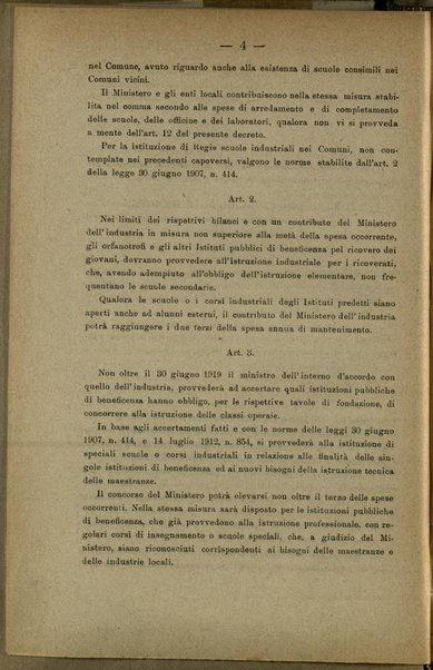 Provvedimenti a favore dell'istruzione professionale : decreto legge luogotenenziale n.896 pubblicato nella Gazzetta Ufficiale del 7 giugno 1917 n.133