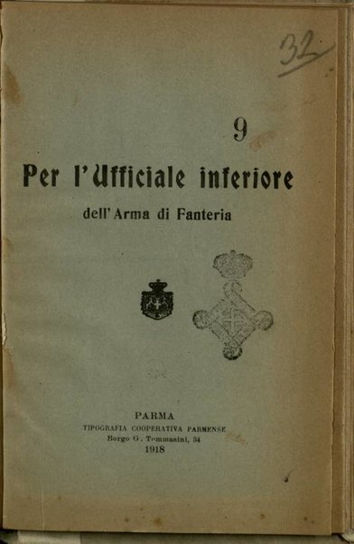 Per l'ufficiale inferiore dell'arma di fanteria / [A. Albricci]