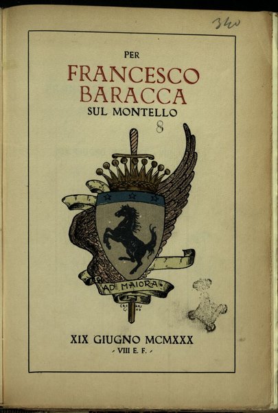 Per Francesco Baracca sul Montello : 19 giugno 1930, 8