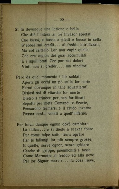 Le prime e le ultime fasi della Guerra voluta dagli austro-Tedeschi, 1914-1918 : [versi]