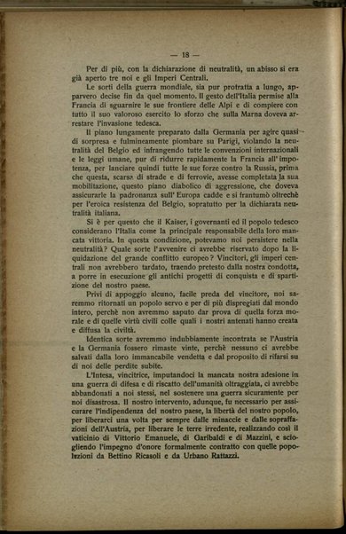 Le cause e gli scopi della nostra guerra : conferenza / Leone Bertrand-Beltramelli