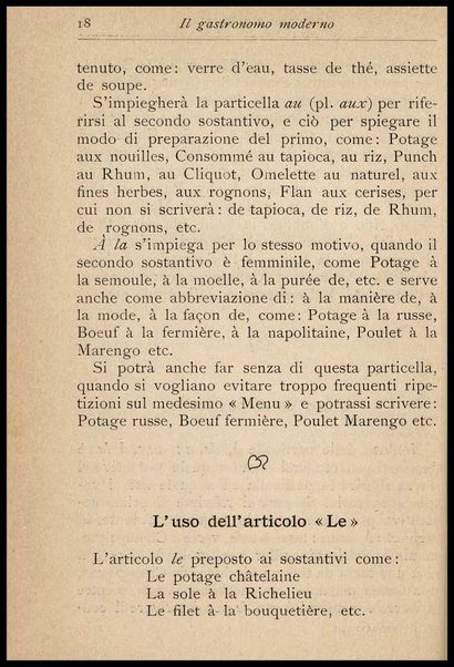 Il Gastronomo moderno : vademecum ad uso degli albergatori, cuochi, segretari e personale d'albergo, corredato da 250 menus originali e moderni e da un dizionario di cucina contenente oltre 4000 traduzioni ed annotazioni sul significato e l'etimologia dei termini più in uso nel gergo di cucina francese