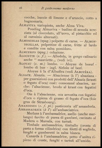 Il Gastronomo moderno : vademecum ad uso degli albergatori, cuochi, segretari e personale d'albergo, corredato da 250 menus originali e moderni e da un dizionario di cucina contenente oltre 4000 traduzioni ed annotazioni sul significato e l'etimologia dei termini più in uso nel gergo di cucina francese