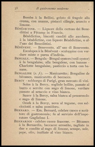 Il Gastronomo moderno : vademecum ad uso degli albergatori, cuochi, segretari e personale d'albergo, corredato da 250 menus originali e moderni e da un dizionario di cucina contenente oltre 4000 traduzioni ed annotazioni sul significato e l'etimologia dei termini più in uso nel gergo di cucina francese