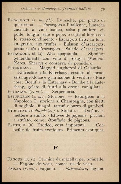 Il Gastronomo moderno : vademecum ad uso degli albergatori, cuochi, segretari e personale d'albergo, corredato da 250 menus originali e moderni e da un dizionario di cucina contenente oltre 4000 traduzioni ed annotazioni sul significato e l'etimologia dei termini più in uso nel gergo di cucina francese