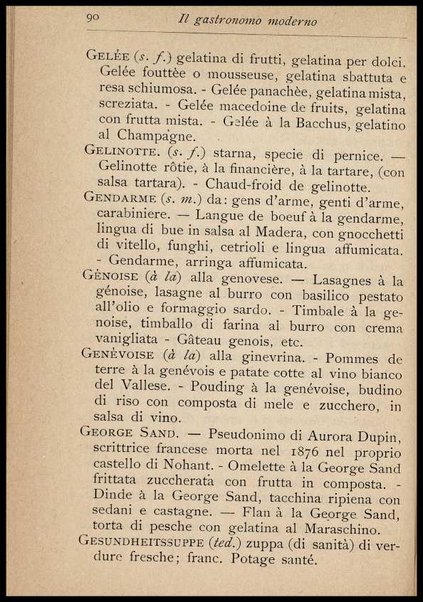 Il Gastronomo moderno : vademecum ad uso degli albergatori, cuochi, segretari e personale d'albergo, corredato da 250 menus originali e moderni e da un dizionario di cucina contenente oltre 4000 traduzioni ed annotazioni sul significato e l'etimologia dei termini più in uso nel gergo di cucina francese