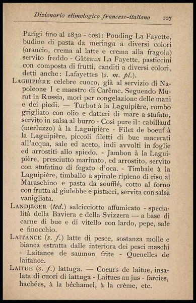 Il Gastronomo moderno : vademecum ad uso degli albergatori, cuochi, segretari e personale d'albergo, corredato da 250 menus originali e moderni e da un dizionario di cucina contenente oltre 4000 traduzioni ed annotazioni sul significato e l'etimologia dei termini più in uso nel gergo di cucina francese