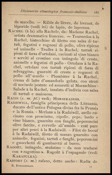 Il Gastronomo moderno : vademecum ad uso degli albergatori, cuochi, segretari e personale d'albergo, corredato da 250 menus originali e moderni e da un dizionario di cucina contenente oltre 4000 traduzioni ed annotazioni sul significato e l'etimologia dei termini più in uso nel gergo di cucina francese