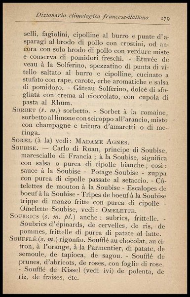 Il Gastronomo moderno : vademecum ad uso degli albergatori, cuochi, segretari e personale d'albergo, corredato da 250 menus originali e moderni e da un dizionario di cucina contenente oltre 4000 traduzioni ed annotazioni sul significato e l'etimologia dei termini più in uso nel gergo di cucina francese