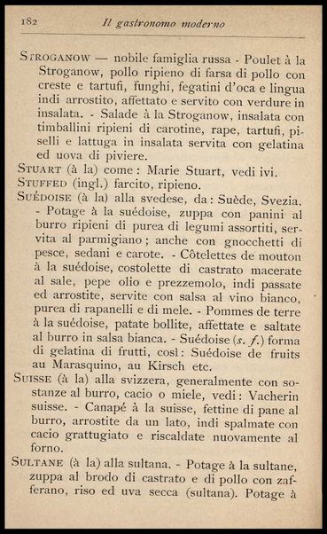 Il Gastronomo moderno : vademecum ad uso degli albergatori, cuochi, segretari e personale d'albergo, corredato da 250 menus originali e moderni e da un dizionario di cucina contenente oltre 4000 traduzioni ed annotazioni sul significato e l'etimologia dei termini più in uso nel gergo di cucina francese