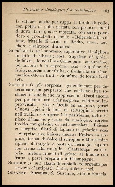 Il Gastronomo moderno : vademecum ad uso degli albergatori, cuochi, segretari e personale d'albergo, corredato da 250 menus originali e moderni e da un dizionario di cucina contenente oltre 4000 traduzioni ed annotazioni sul significato e l'etimologia dei termini più in uso nel gergo di cucina francese