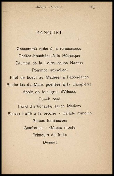 Il Gastronomo moderno : vademecum ad uso degli albergatori, cuochi, segretari e personale d'albergo, corredato da 250 menus originali e moderni e da un dizionario di cucina contenente oltre 4000 traduzioni ed annotazioni sul significato e l'etimologia dei termini più in uso nel gergo di cucina francese